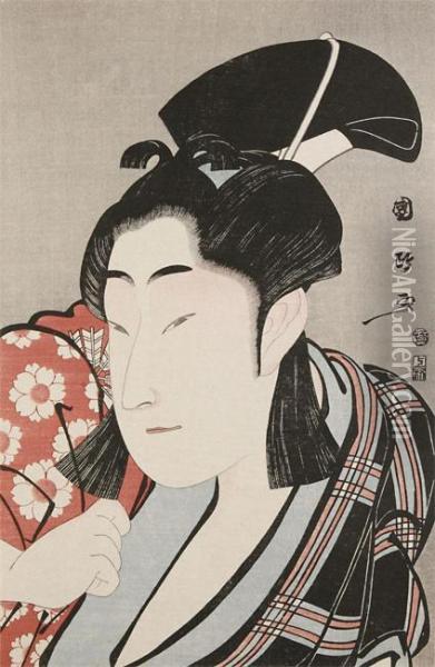 Borstportret (obuki-e) Van De Acteur Nakamura Noshio Ii Oil Painting - Utagawa Kunimasa