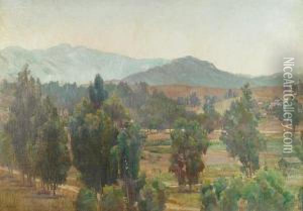 Houses In Escondido Valley Oil Painting - Charles Arthur Fries