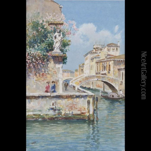 Paesaggio Con Figure Oil Painting - Beppe Ciardi