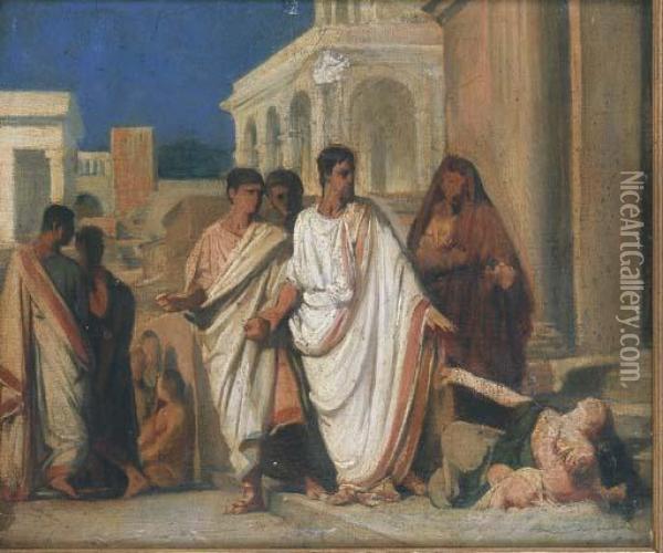 The Departure Of Ca<->ius Gracchus Oil Painting - Pierre Brisset
