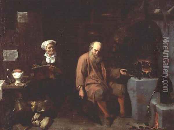 The Alchemist Oil Painting - David The Younger Ryckaert