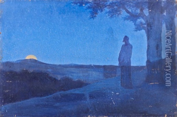 Solitude Du Christ Oil Painting - Alphonse Osbert