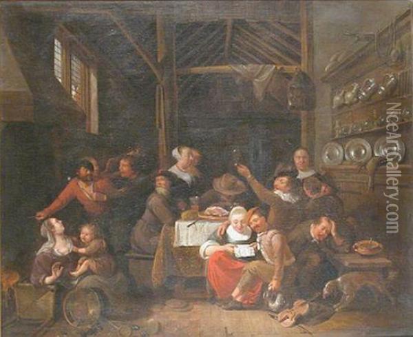 Taverninterior Oil Painting - Jan Steen
