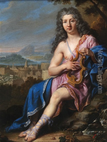Portrait Of A Young Gentleman As Orpheus Oil Painting - Jacob van Schuppen