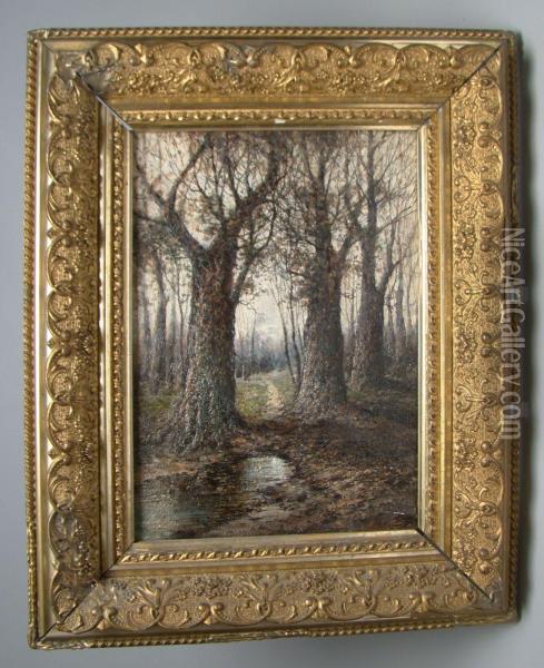 Forest Stream Oil Painting - H. Le Roi