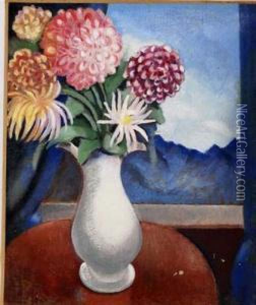 Bouquet Dedahlias Oil Painting - Andre Julien Prina