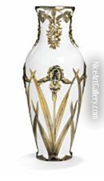 Art Nouveau Porcelain Vase Oil Painting - Valdemar Engelhart