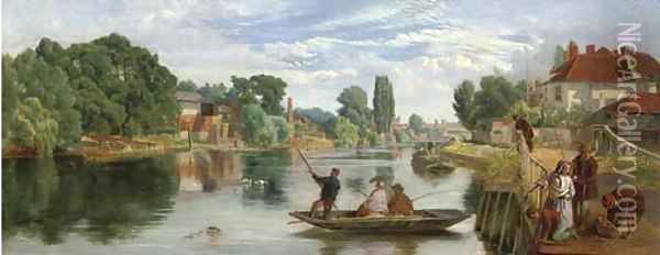 On the Thames, Staines Oil Painting - William Henry Knight