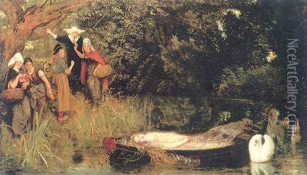 The Lady of Shalott 1872-73 Oil Painting - Arthur Hughes