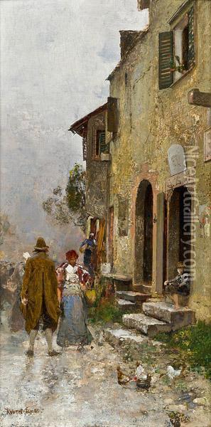 Strasse In Arco Oil Painting - Robert Russ