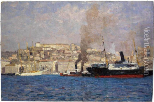 Sudlicher Hafen Oil Painting - Alfred Zoff