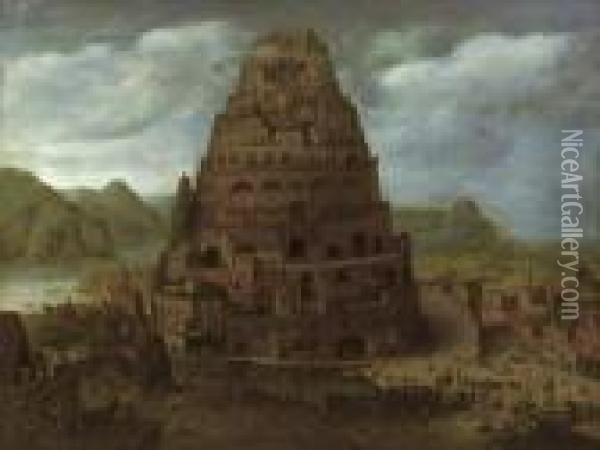 The Tower Of Babel Oil Painting - Abel Grimmer