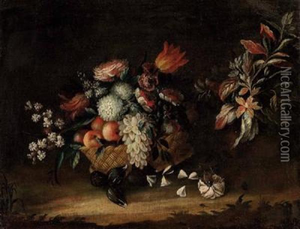 Blumen- Undfruchtestillleben Oil Painting - Bartolomeo Cavarrozzi