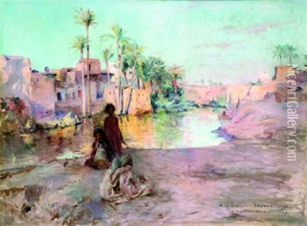 Medineh El-fayoum Oil Painting - Georges Gaste