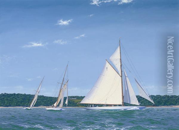 Cowes Classic Week Oil Painting - Charles Louis Mitchell