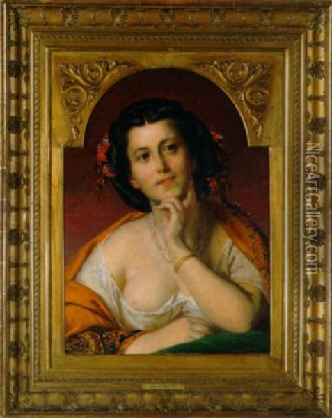 Portrat Einer Eleganten Dame Oil Painting - Franz Dobiaschofsky