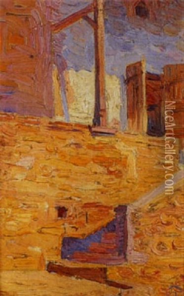 L'escalier Oil Painting - Hippolyte Petitjean