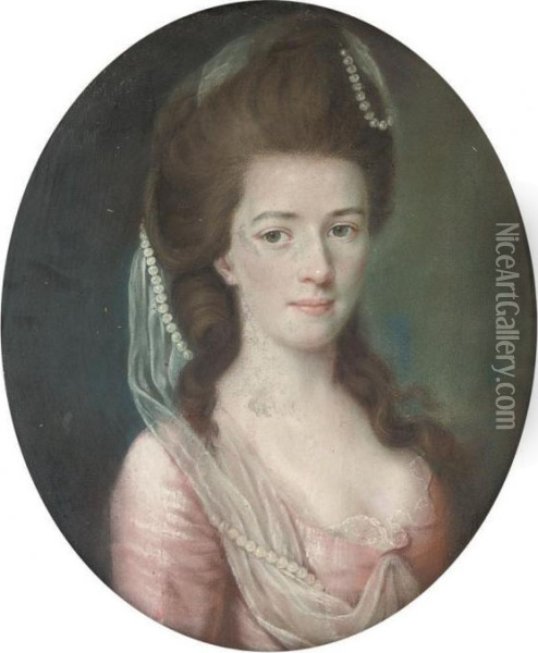 Portrait Of A Young Woman Oil Painting - Hugh Douglas Hamilton