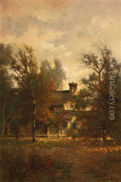 Poe's Cottage, Fordham, New York Oil Painting - Edwin Deakin