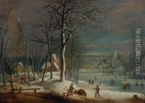 Petit Paysage D'hiver Oil Painting - Daniel van Heil