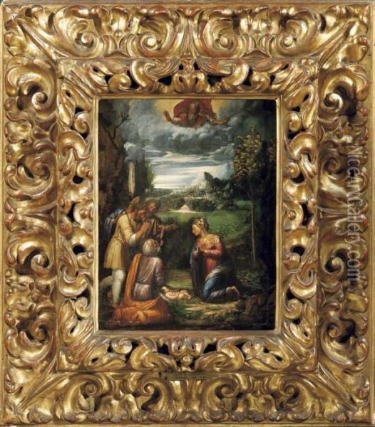 Adorazione Dei Pastori Oil Painting - Girolamo da Carpi