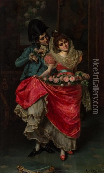 The Lovers Oil Painting - Pio Ricci