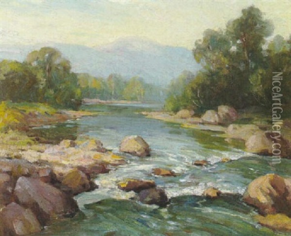 Morning, Ventura River Oil Painting - Benjamin Chambers Brown