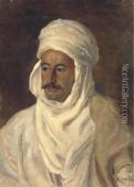 Portrait Of Ahmed Es Seghir ('baba Ahmed') Oil Painting - Alphonse Etienne Dinet