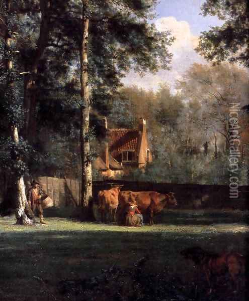 The Farm (detail) 1666 Oil Painting - Adriaen Van De Velde