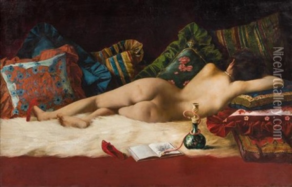Reclining Nude Oil Painting - Franciszek Zmurko