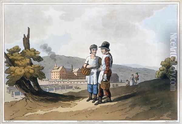 Factory Children, from The Costume of Yorkshire engraved by Robert Havell (1769-1832) 1814 Oil Painting - George Walker