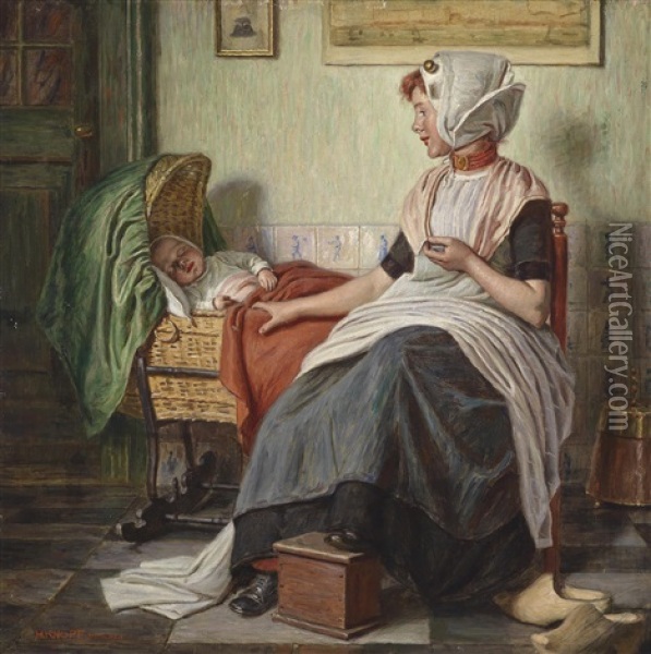 Gut Bewachter Schlaf Oil Painting - Hermann Knopf