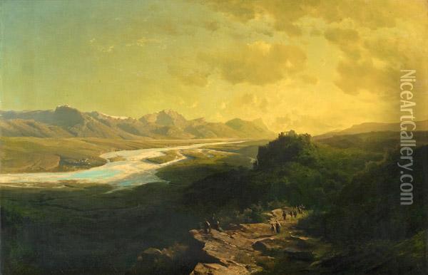Sommerabend Oil Painting - Leopold Heinrich Voscher