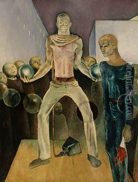 Weightlifting, Berlin 1931 Oil Painting - Glyn Warren Philpot