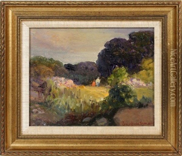 Figures In Landscape Oil Painting - George Gardner Symons