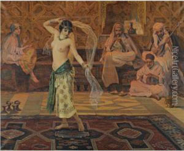 Dance Of The Seven Veils Oil Painting - Otto Pilny