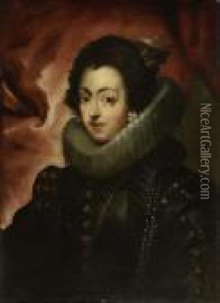 Retrato Da Rainha Isabel De Bourbon Oil Painting - Peter Paul Rubens