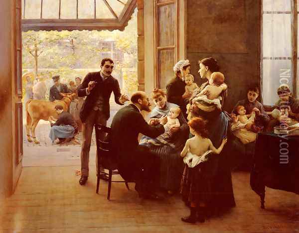 Hommage a Louis Pasteur Oil Painting - Jules Scalbert