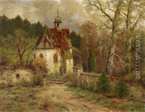 Die Waldkapelle Oil Painting - Heinrich Hartung the Elder
