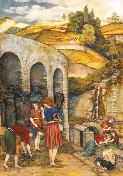 Charcoal Thieves Oil Painting - John Roddam Spencer Stanhope