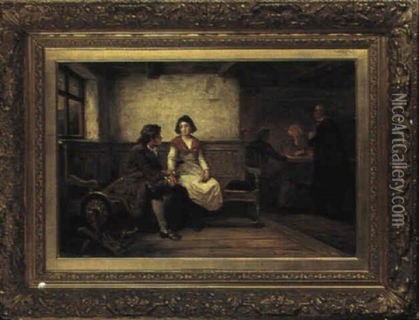 Courtship Oil Painting - Robert Alexander Hillingford