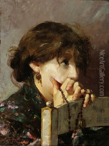 Woman Praying Oil Painting - Gaetano Esposito
