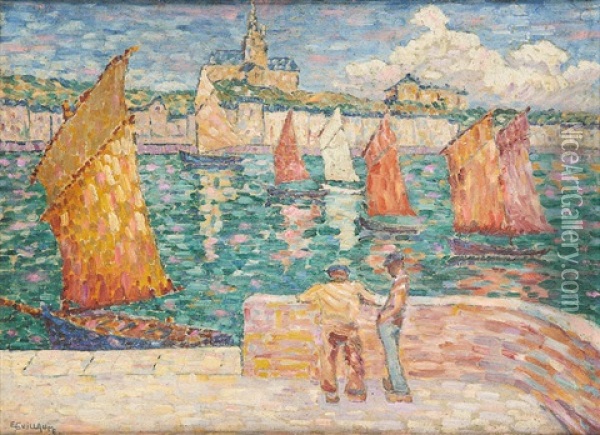 Pecheur A L'ile-dieu Oil Painting - Emile Oscar Guillaume