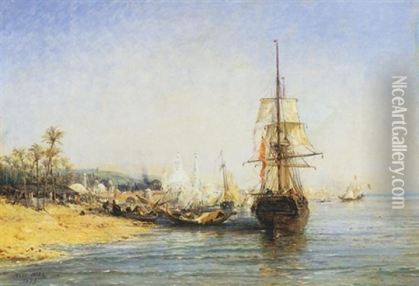 Debarquement Sur Un Rivage Oriental Oil Painting - Jules Achille Noel