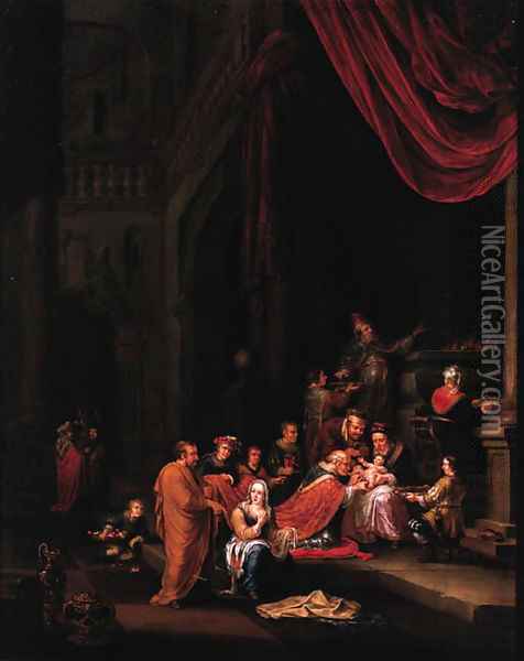 The Circumcision Oil Painting - Adriaen The Elder Verdoel
