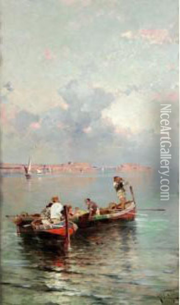 Vue De Naples Oil Painting - Franz Richard Unterberger