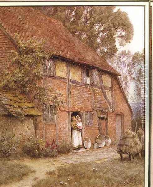 The Cottage with Beehives Oil Painting - Helen Mary Elizabeth Allingham