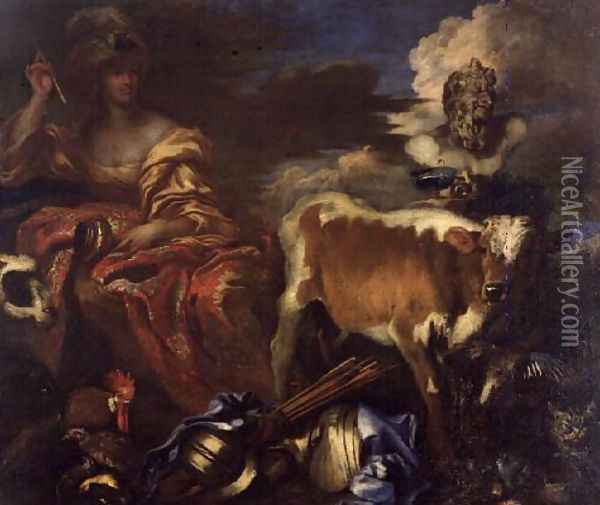 Circe c.1653 Oil Painting - Giovanni Benedetto Castiglione
