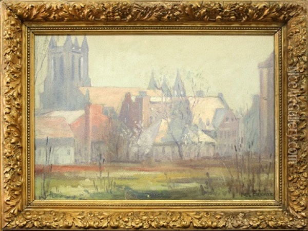 View Of The Cathedral Oil Painting - Paul Cornoyer