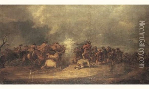Charge De Cavalerie Oil Painting - Benjamin Gerritsz Cuyp